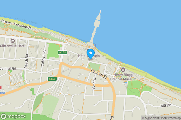 Map location for The Penthouse, 2, Jetty Street, CROMER, Norfolk, NR27 9HF