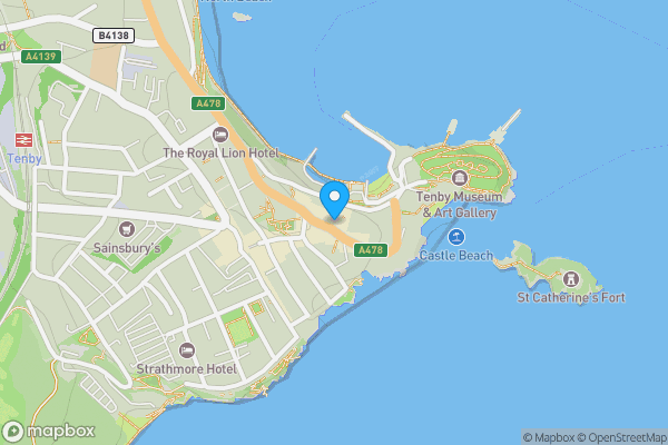 Map location for Clifton House, (G/F/2/3FF) Tudor Square, Tenby, SA70 7AD