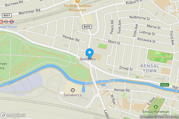 Map location for 13 & 13a Kilburn Lane, Kensal Green, London W10 4AE