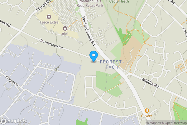 Map location for 1189 Carmarthen Road, Fforestfach, Swansea, West Glamorgan, SA5 4BL