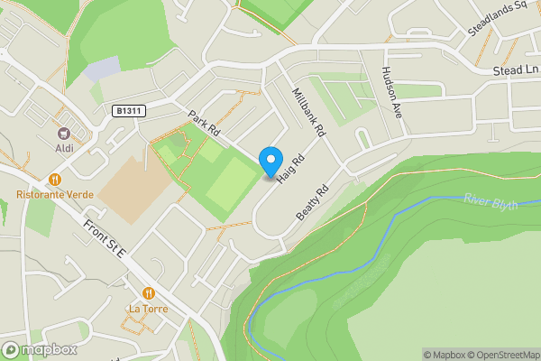 Map location for 34 Haig Road, Bedlington, Northumberland, NE22 5AW