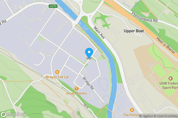 Map location for Decommissioned Electricity Substation, Taffs Fall Road, Treforest Industrial Estate, Pontypridd, CF37 5YB