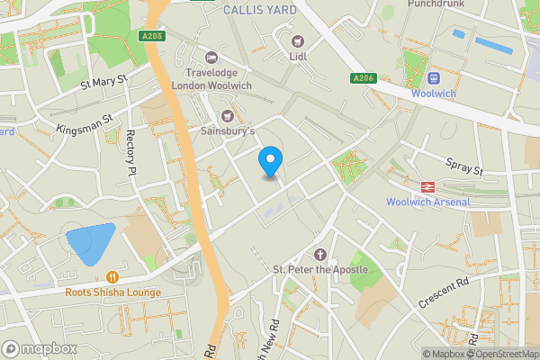 Map location for Flat M01, 1 Polytechnic Street, Woolwich, London, SE18 6PB
