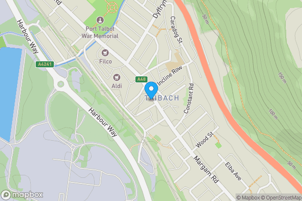 Map location for Ground Floor Flat, 80A Commercial Road, Taibach, Neath Port Talbot SA13 1LR
