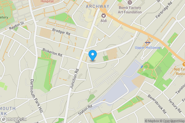 Map location for Flat B, 58 Pemberton Gardens, Upper Holloway, London, N19 5RU