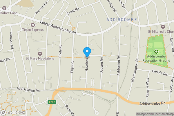 Map location for Havelock Road, Croydon, Surrey, CR0 6QP