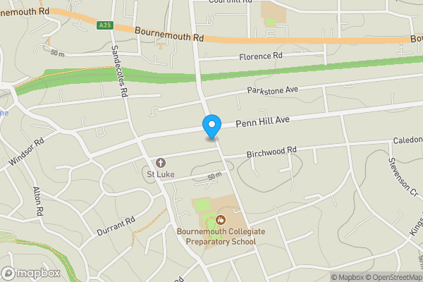 Map location for Flat 1, The Heathers, 31 Wellington Road, Lower Parkstone, Poole, BH14 9LF