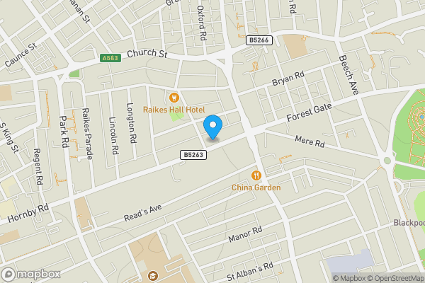 Map location for Flat 26, 250 Hornby Road, Blackpool, Lancashire FY1 4HY