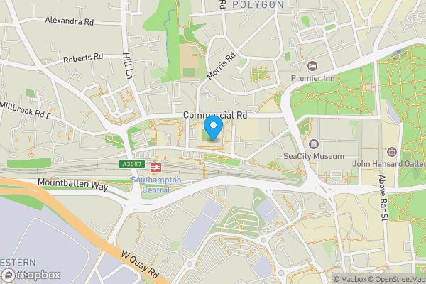 Map location for Commercial Road, SOUTHAMPTON, Hampshire, SO15 1GS