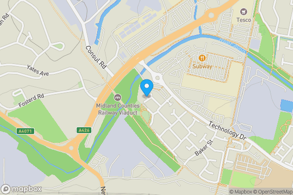 Map location for Chimes Court, Rugby, Warwickshire, CV21 1FP