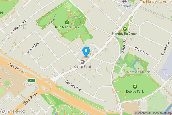 Map location for 108 - 110 Church Road, Northolt, Middlesex, Greater London UB5 5AB