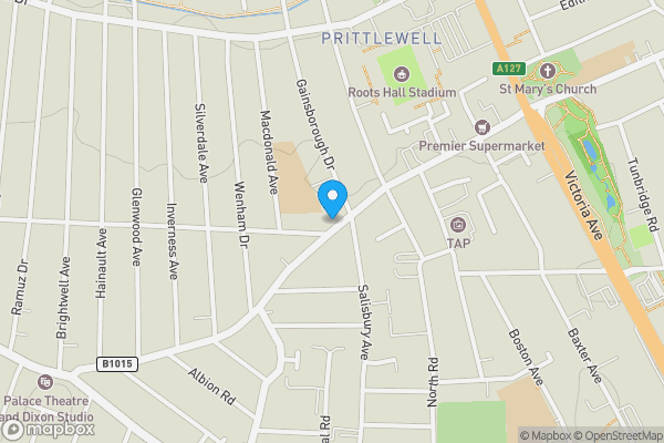 Map location for Land Rear Of 185 West Road, Westcliff-on-Sea, Essex, SS0 9DH