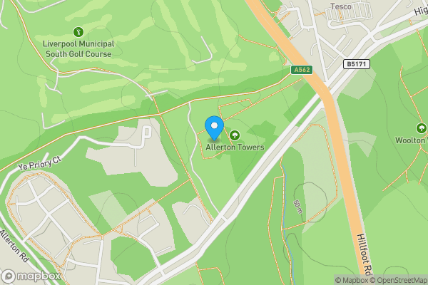 Map location for Allerton Tower Lodge, Woolton Road, Woolton, Liverpool, Liverpool, L25 7UL L25 7UL