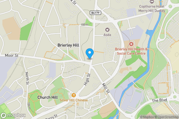 Map location for 91-93 (odd) and 95, High Street, Brierley Hill, West Midlands, DY5 3AU