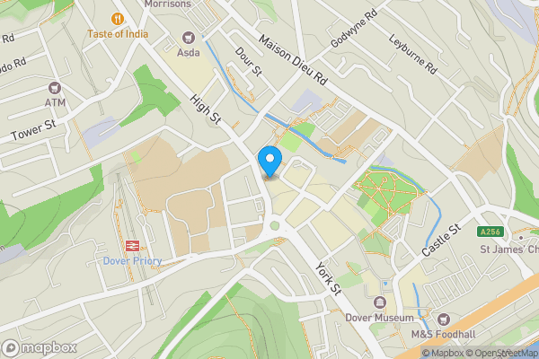 Map location for 67 Biggin Street, Dover, Kent, CT16 1BB