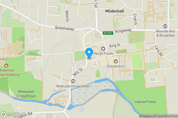 Map location for 27-31 High Street, Mildenhall, Bury St. Edmunds, Suffolk, IP28 7EA