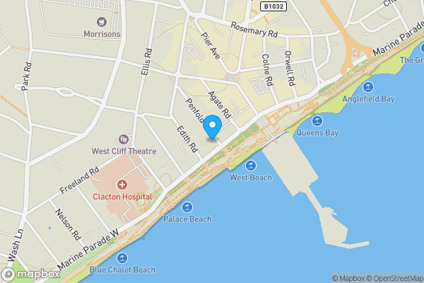 Map location for Flat 4 Millennium Court, Marine Parade West, Clacton-on-Sea, Essex, CO15 1LP