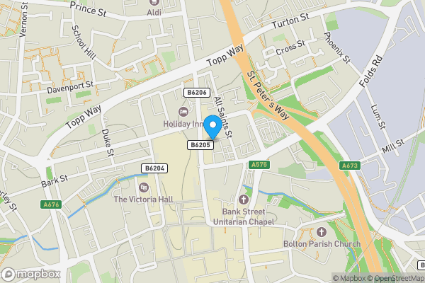 Map location for Bark Street East, Bolton, Lancashire, BL1 2BQ