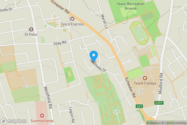 Map location for Southway Drive, YEOVIL, Somerset, BA21 3ED