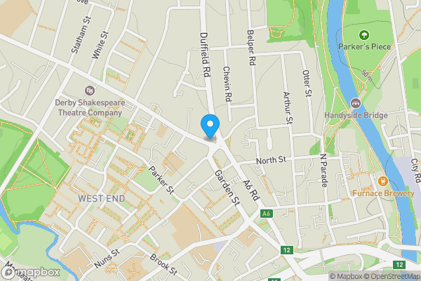 Map location for The Elms, 2 Kedleston Road, Derby, Derbyshire, DE22 1GU