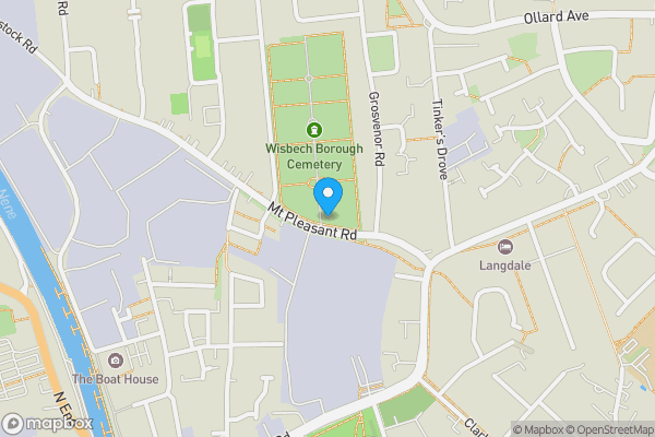 Map location for 50 Mount Pleasant Road, Wisbech, Cambridgeshire, PE13 3NE