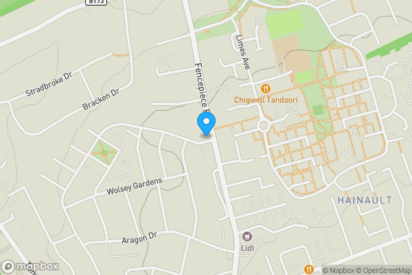 Map location for 205 Fencepiece Road, Ilford, Essex, IG6 2TF