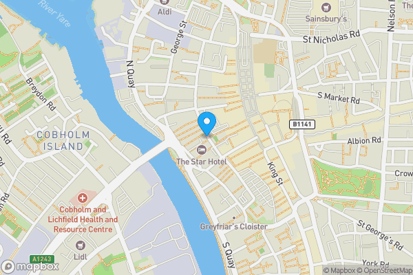 Map location for The Mariners Tavern, 69 Howard Street South, Great Yarmouth, Norfolk, NR30 1LN