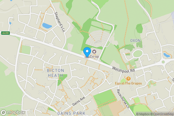 Map location for Rose Villa, Welshpool Road, Bicton Heath, Shrewsbury, Shropshire SY3 5AH