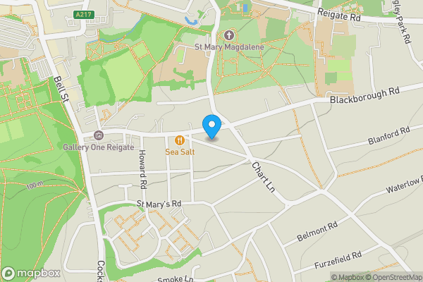 Map location for 82 Lesbourne Road, Reigate, Surrey, RH2 7JX
