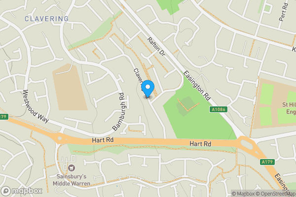 Map location for Clavering Road, Hartlepool, Cleveland, TS27 3PJ