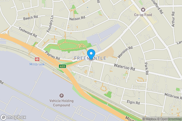 Map location for Waterloo Road, Southampton, Hampshire, SO15 3BT