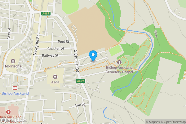 Map location for Woodlands Road, BISHOP AUCKLAND, County Durham, DL14 7LY
