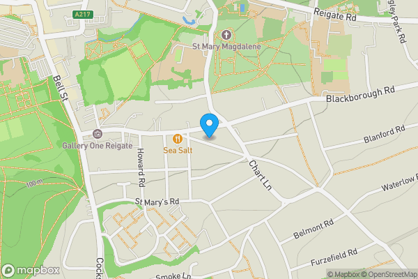 Map location for 82 Lesbourne Road, Reigate, Surrey, RH2 7JX