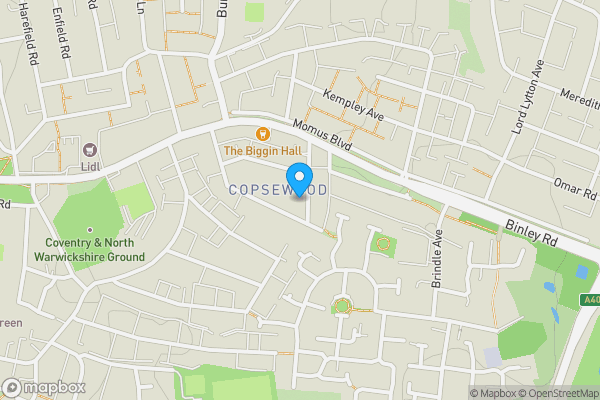 Map location for 12 Uxbridge Road, Coventry, CV3 1HH