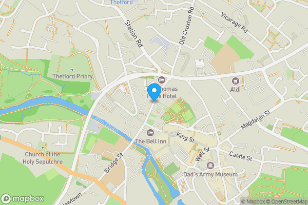 Map location for Kings Head, 23-27 White Hart Street, Thetford, Norfolk, IP24 1AA