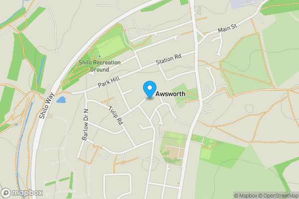 Map location for 12 Sycamore Road Awsworth, Nottingham, Nottinghamshire, NG16 2SQ