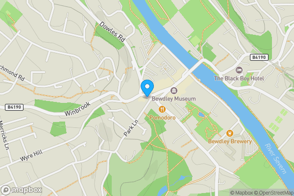 Map location for Ground Floor Shop, 36 Load Street, Bewdley, Worcestershire DY12 2AS