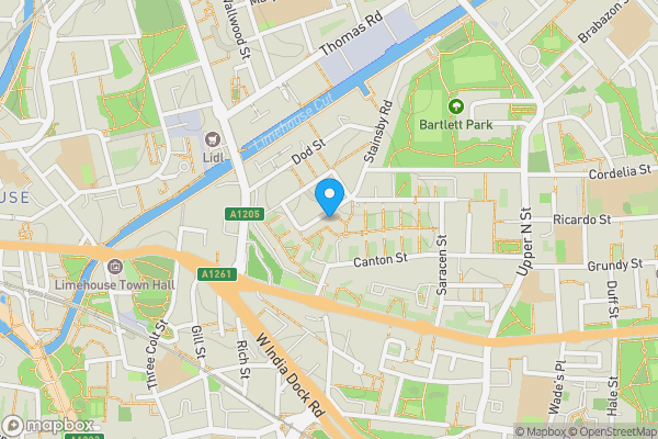 Map location for 116 Pigott Street, London, E14 7DW