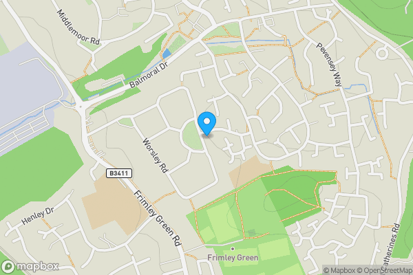 Map location for Land to the Rear of 93 Worsley Road, Frimley, Camberley, Surrey, GU16 9BB