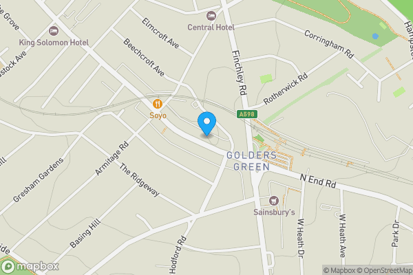 Map location for 36 Golders Green Road & 14a and 14b Golders Way London NW11 8LL