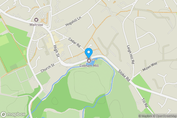 Map location for Cedar House, Mill Road, Cobham, Surrey, KT11 3AL