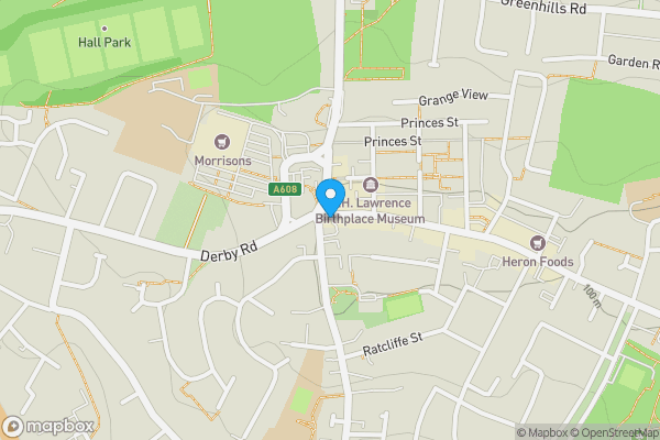 Map location for 8 Nottingham Road, Eastwood, Nottingham, Nottinghamshire, NG16 3NQ