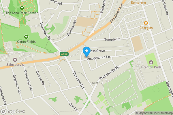 Map location for 98 Woodchurch Lane, Birkenhead, CH42 9PD