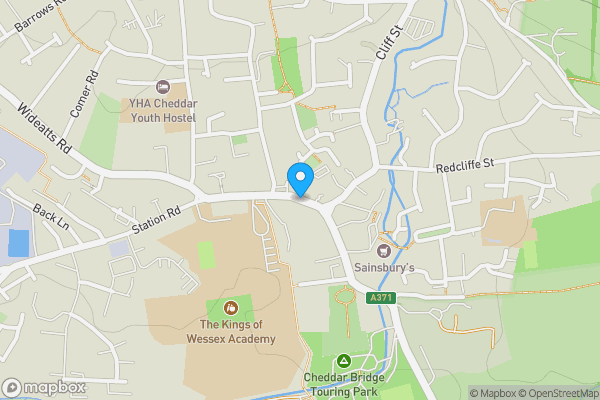 Map location for Former Lloyds Bank, 2 Cottages, Rear Car Park & Rear Garden, Bath Street, Cheddar, Somerset BS27 3AB