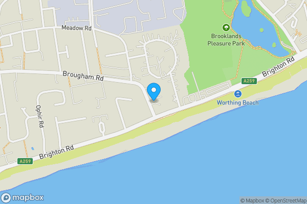 Map location for Flat 7 Onslow Court, Brighton Road, Worthing, West Sussex, BN11 2PL