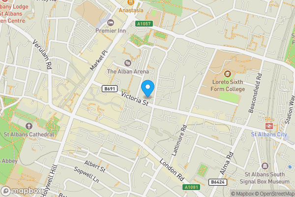 Map location for St Peters House, 45 Victoria Street, St Albans, AL1 3WZ