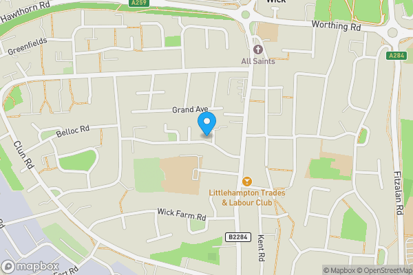 Map location for Garage at 17 West Way, Wick, Littlehampton, West Sussex, BN17 7LY