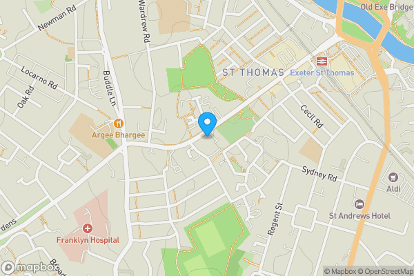 Map location for 57A Cowick Street, Exeter