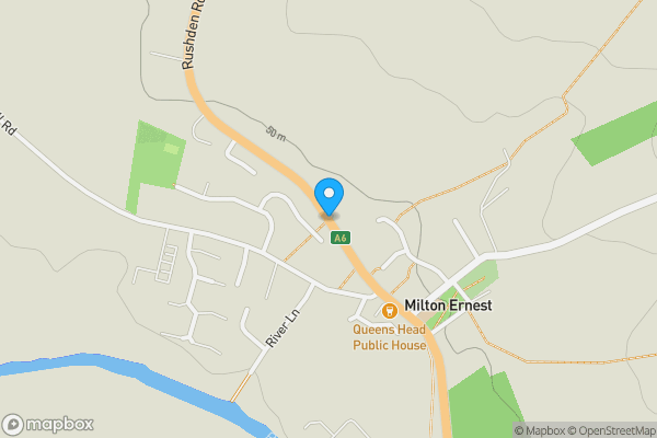 Map location for Land at Rushden Road, Bletsoe, Bedford, MK44 1QW