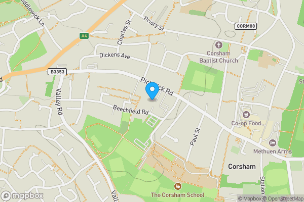 Map location for Flat 2 Neale Court, Beechfield Road, Corsham, SN13 9YL